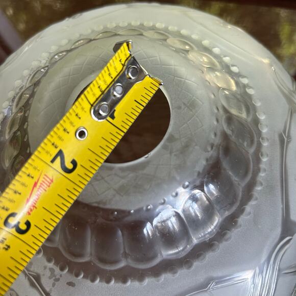 Vintage Frosted Glass Ceiling Light Shade 9.25” Floral Art Deco Style - Picture 11 of 14